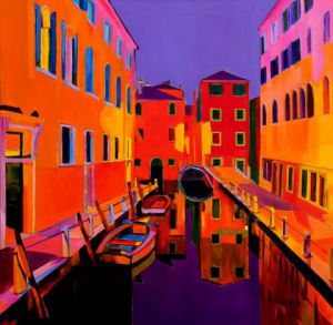 Peinture de adam brigitte: Venise la nuit