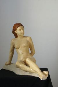 Sculpture de Denis Gibaud: Femme pensive