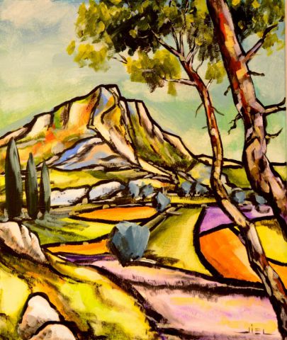 L'artiste JIEL - LES TROIS CYPRES DE LA SAINTE VICTOIRE L'artiste JIEL - LES TROIS CYPRES DE LA SAINTE VICTOIRE