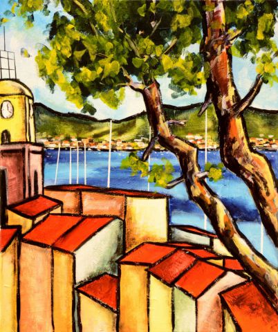 LES CHAUDES COULEURS DE SAINT TROPEZ - Peinture - JIEL LES CHAUDES COULEURS DE SAINT TROPEZ - Peinture - JIEL