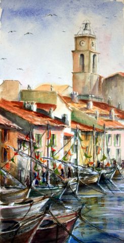 Provence, martigues, Vieilles Barques en Fête - Peinture - CLODEMAR