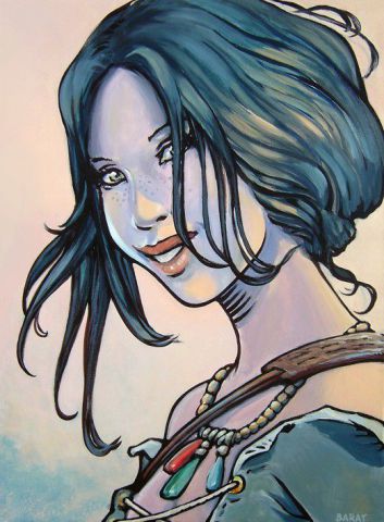 L'artiste Alain Barat - Femme à la tunique L'artiste Alain Barat - Femme à la tunique