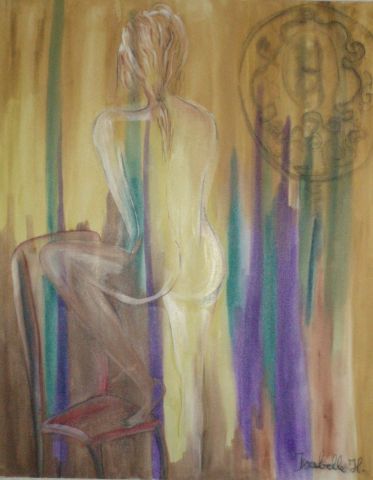 Femme dans sa chambre - Peinture - Isabelle HAMON 