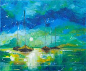 Peinture de Arina Tcherem: bateaux