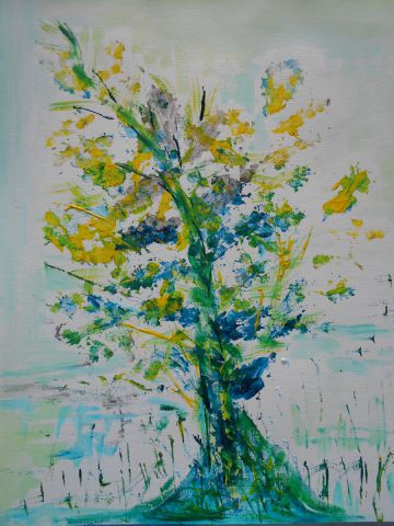 Paysage d'arbre jaune et feuillage - Peinture - Solizen Paysage d'arbre jaune et feuillage - Peinture - Solizen