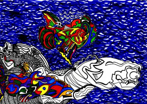 L'artiste BELKAAL - Suivant les courants de la destiné sous la mer veillent d'etranges creatures L'artiste BELKAAL - Suivant les courants de la destiné sous la mer veillent d'etranges creatures