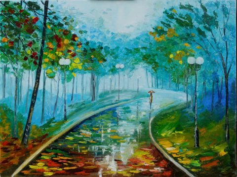 L'artiste Arina Tcherem - Promenade sous la pluie