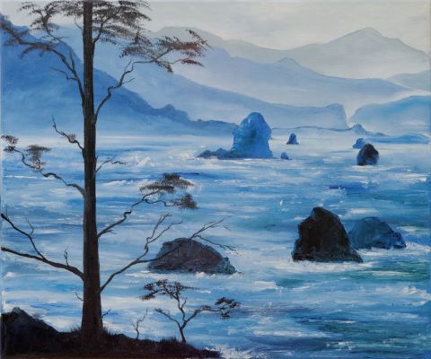 Bleu océan - Peinture - Arina Tcherem