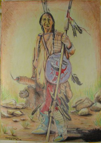 guerrier indien - Peinture - derkaoui