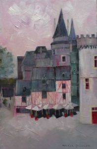 Voir cette oeuvre de Meryl QUIGUER: La Place Saint Yves- harmonie mauve