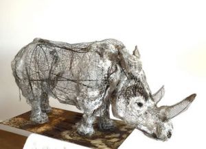 Sculpture de Breval: rhino gris