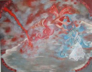 Peinture de Marie-rose Atchama: feu et eau