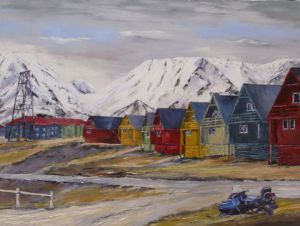 Peinture de Raphael: Norvège Longyearbyen 