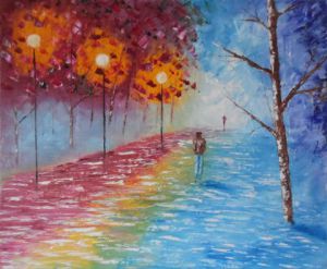 Peinture de Nicolas CouRonnl: le chemin de l amour