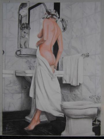 L'artiste Arnaud Boulan - sexy dans salle de bains 2