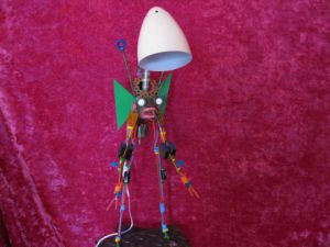 Sculpture de bellagamba  gilles: sculpture  robot  lampe