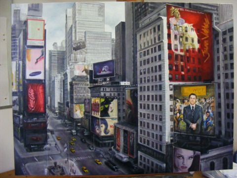 L'artiste Bruno Villette - Times Square  à New York 2014