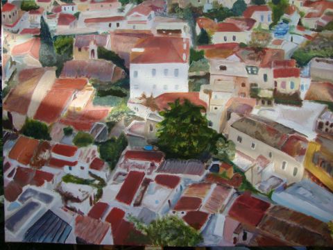L'artiste Robin Fisher - Vue sur Plaka à Athènes L'artiste Robin Fisher - Vue sur Plaka à Athènes