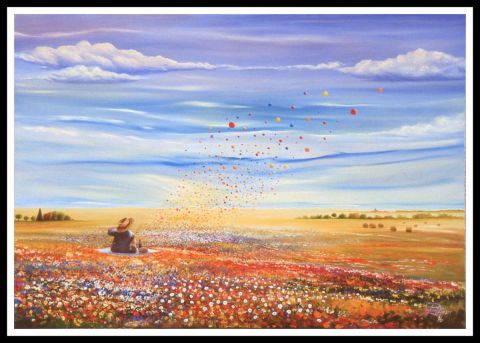 LES BALLONS MULTICOLORES - Peinture - JEAN-CLAUDE REGY LES BALLONS MULTICOLORES - Peinture - JEAN-CLAUDE REGY