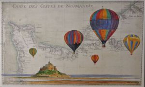 Voir cette oeuvre de Michel Guillard: les montgolfières et le mont Saint Michel 
