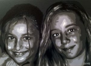 Peinture de guionie jean: Emma et Ines
