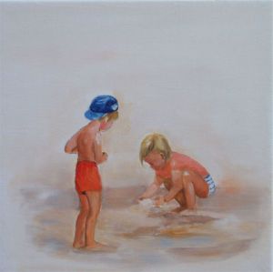 Voir le détail de cette oeuvre: enfants jouant sur la plage
