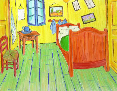 La chambre - Peinture - Joelle Magne