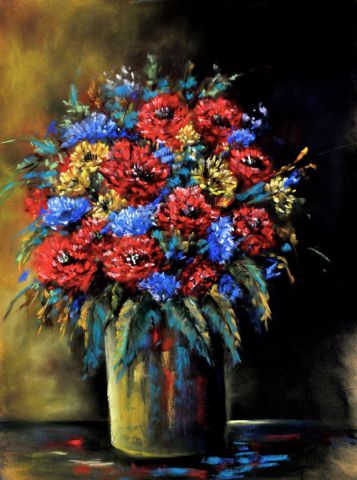 Chrysantèmes - Peinture - nancy LAZZARONI