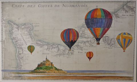 L'artiste Michel Guillard - les montgolfières et le mont Saint Michel 