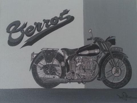 moto vintage terrot - Peinture - johann mastil