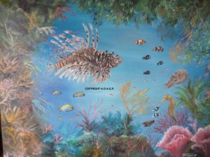Peinture de regis: au fond de l'océan des Caraïbes