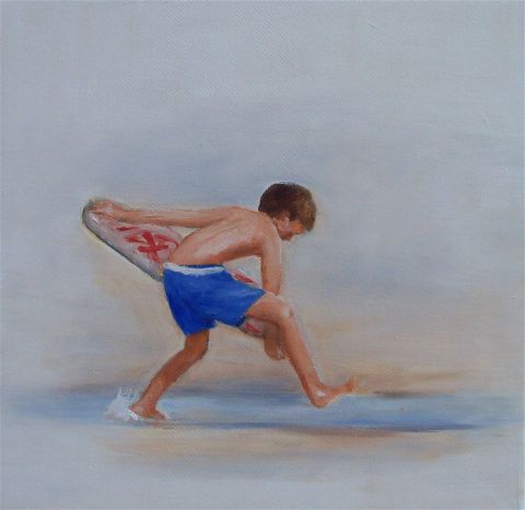 le petit surfeur - Peinture - francoise ader