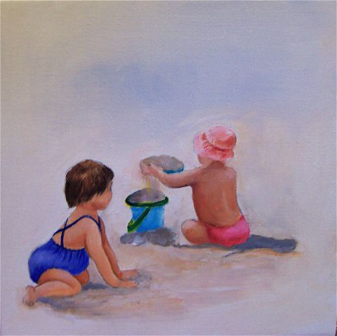 L'artiste francoise ader - enfant sur la plage