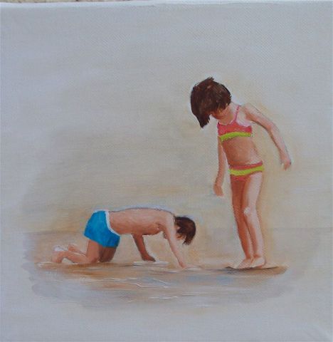 jeux de plage - Peinture - francoise ader