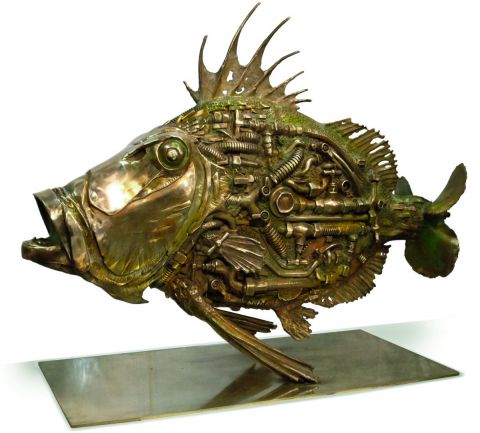 Poisson aquatique - Sculpture - thierry benenati