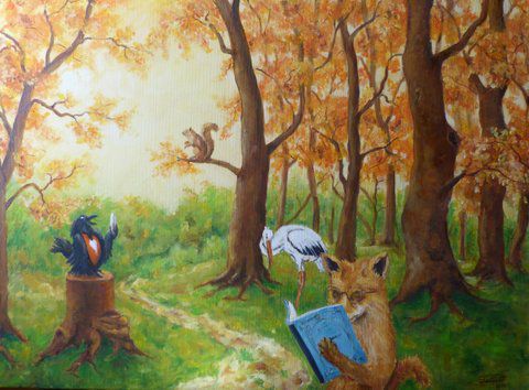 Maître renard et ses fables  - Peinture - ruaultg