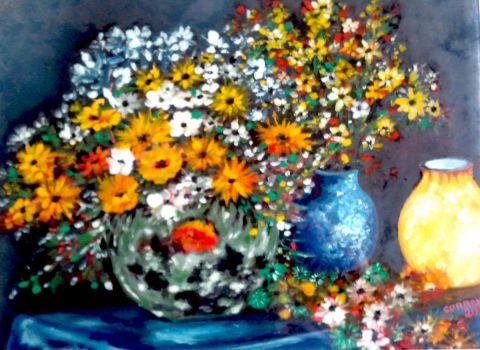 pots et bouquets - Peinture - corrand