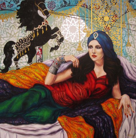 Déesse orientale sous un clair de lune - Peinture - Walid LEMKECHER Déesse orientale sous un clair de lune - Peinture - Walid LEMKECHER