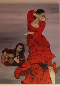 Peinture de MichelleC: DANSEUSE DE FLAMENCO