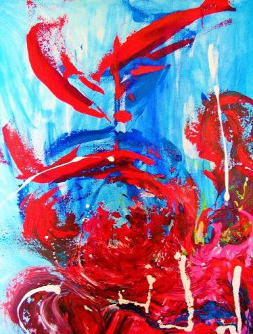 Le Rouge - Acrylique - 80x100 - Peinture - chara