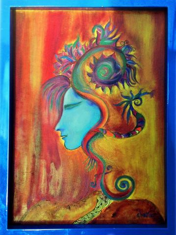 L'artiste chara - La Douceur (Visage du futur) - Huile sur toile L'artiste chara - La Douceur (Visage du futur) - Huile sur toile