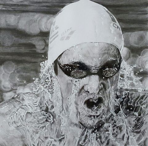 L'artiste PIERRE SCANDELLA - le nageur