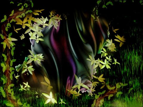 Rencontre en foret 1- Approche - Art numerique - chara Rencontre en foret 1- Approche - Art numerique - chara