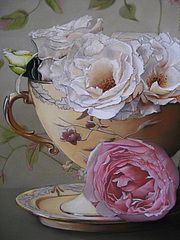 Petit déjeuner de roses - Peinture - Jacqueline HAUTBOUT