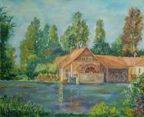L'artiste Claude CHAPOIX - Le moulin sur l'Authie à Maintenay