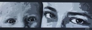 Peinture de guionie jean: Les yeux de l'Amour et de la Complicité