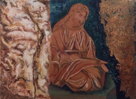 Le christ en priere - Peinture - Sylvi-art