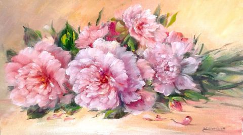 L'artiste chrispaint-flowers - Pivoines du jardin de l artiste