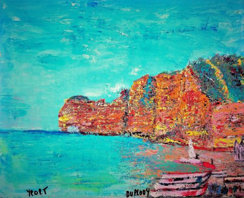 L'artiste Duplouy - La falaise d'Yport