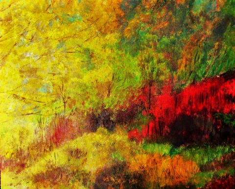 Paysage alpin d'automne - Peinture - Duplouy